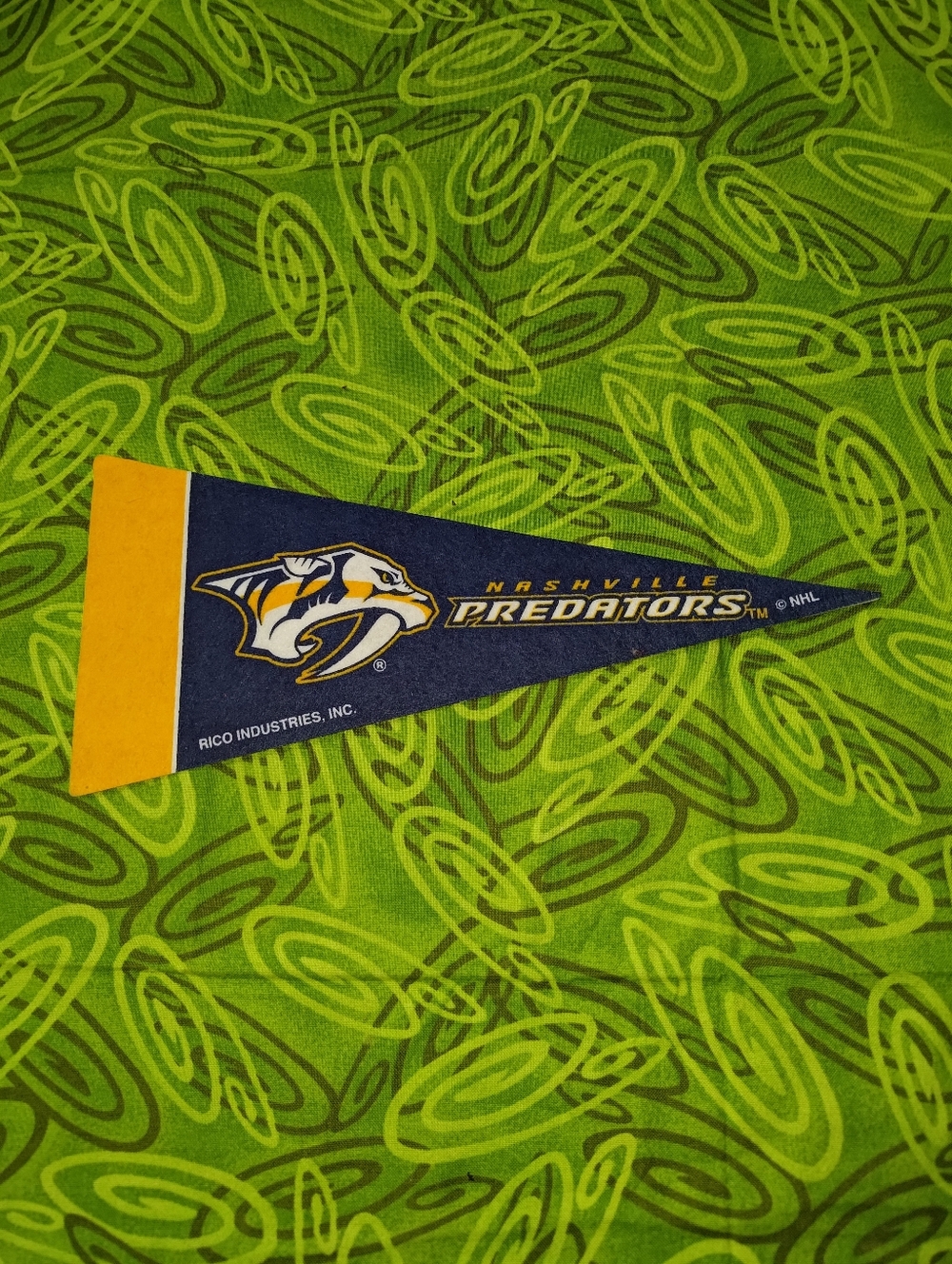 Vtg NHL Nashville Predators Mini Pennant 4”x9” Felt Flag
